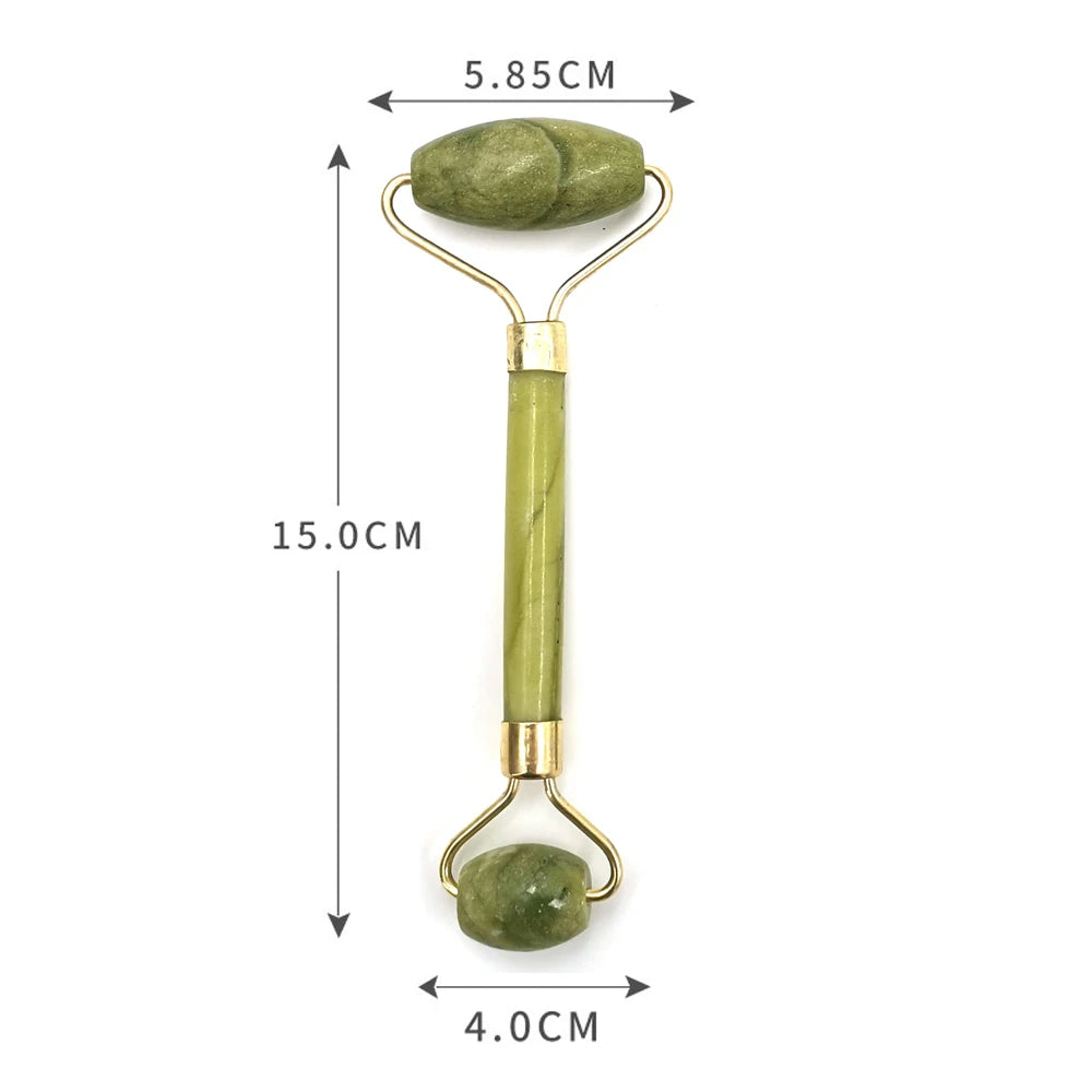 Luxury Natural Jade Roller & Scraper Set – Firming, Lifting & Glow-Enhancing Massage Tool