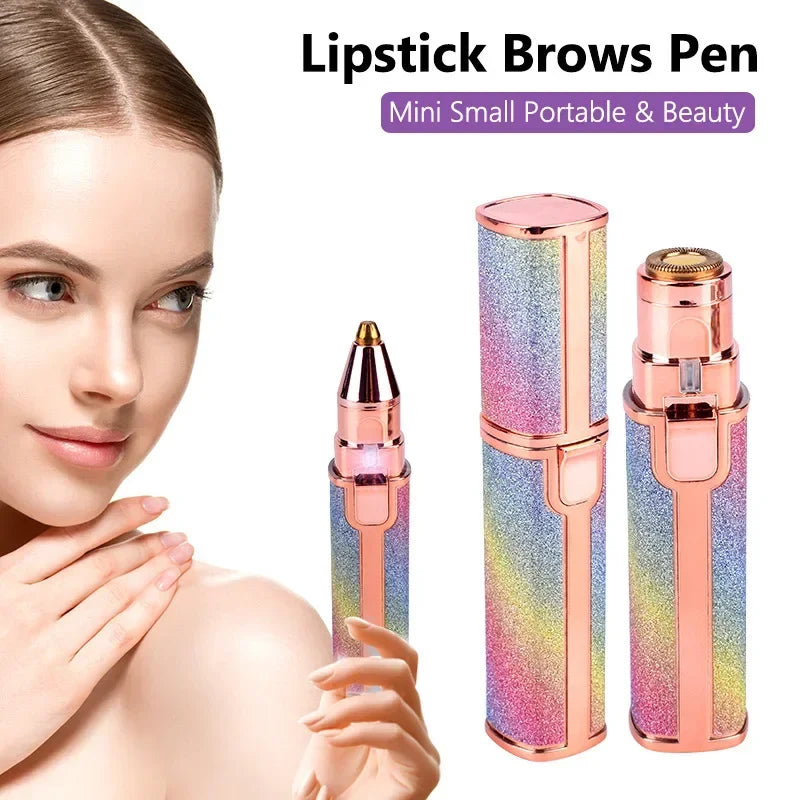 2-in-1 Rechargeable Electric Eyebrow Trimmer, Women’s Facial Hair Remover & Epilator Pen Shaver